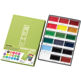 Gansai Tambi Akvarel 18-sæt i gruppen Kunstnerartikler / Kunstnerfarver / Akvarelmaling / Akvarelfarve i kop hos Pen Store (135660)