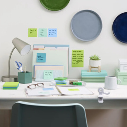 Post-it Super Sticky 76x127 Farvemix Oasis 5-pak i gruppen Papir & Blok / Skriv og noter / Post-it og notesblokke hos Pen Store (135718)