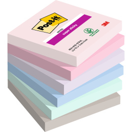 Post-it Super Sticky 76x76 Farvemix Soulful 6-pak i gruppen Papir & Blok / Skriv og noter / Post-it og notesblokke hos Pen Store (135723)