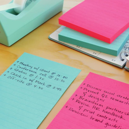 Post-it Super Sticky 101 x 152 mm Farvemix Carnival Linjeret 3-pak i gruppen Papir & Blok / Skriv og noter / Post-it og notesblokke hos Pen Store (135725)