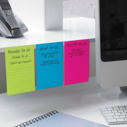 Post-It Super Sticky 102x152 Gult linjeret i gruppen Papir & Blok / Skriv og noter / Post-it og notesblokke hos Pen Store (135727)