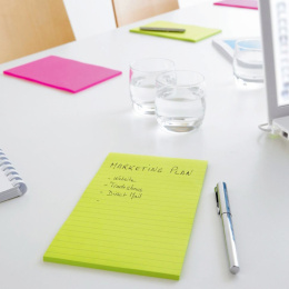 Post-It Super Sticky 102x152 Gult linjeret i gruppen Papir & Blok / Skriv og noter / Post-it og notesblokke hos Pen Store (135727)