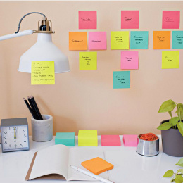Post-it Super Sticky 47,6x47,6 Farvemix Cosmic 12-pak i gruppen Papir & Blok / Skriv og noter / Post-it og notesblokke hos Pen Store (135730)