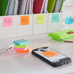 Post-it Super Sticky 47,6x47,6 Farvemix Cosmic 12-pak i gruppen Papir & Blok / Skriv og noter / Post-it og notesblokke hos Pen Store (135730)