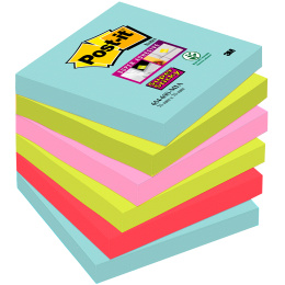 Post-it Super Sticky 76x76 Farvemix Cosmic 6-pak i gruppen Papir & Blok / Skriv og noter / Post-it og notesblokke hos Pen Store (135733)