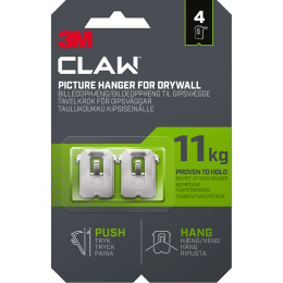 Claw Billedkrog til gipsvæg 11 kg 4-pak i gruppen Hobby & Kreativitet / Organisere / Rammer / Billedeophæng hos Pen Store (135736)