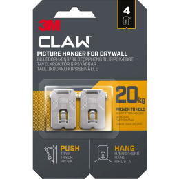 Claw Billedkrog til gipsvæg 20 kg 4-pak i gruppen Hobby & Kreativitet / Organisere / Rammer / Billedeophæng hos Pen Store (135738)