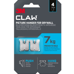 Claw Billedkrog til gipsvæg 7 kg 4-pak i gruppen Hobby & Kreativitet / Organisere / Rammer / Billedeophæng hos Pen Store (135741)