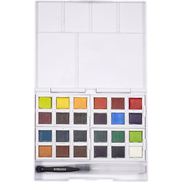 Inktense Akvarelfarve 24 halvkopper i gruppen Kunstnerartikler / Kunstnerfarver / Akvarelmaling / Akvarelfarve i kop hos Pen Store (135795)