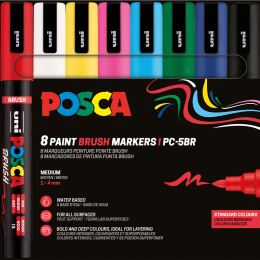 Posca Brush PC-5BR 8-sæt i gruppen Penne / Kunstnerpenne / Illustrationmarkers hos Pen Store (135920)