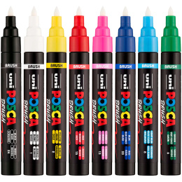 Posca Brush PC-5BR 8-sæt i gruppen Penne / Kunstnerpenne / Illustrationmarkers hos Pen Store (135920)