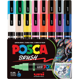Posca Brush PC-5BR 16-sæt i gruppen Penne / Kunstnerpenne / Illustrationmarkers hos Pen Store (135921)