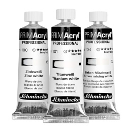 PRIMAcryl Akrylmaling 35 ml Hvid 3-sæt i gruppen Kunstnerartikler / Kunstnerfarver / Akrylmaling hos Pen Store (136015)