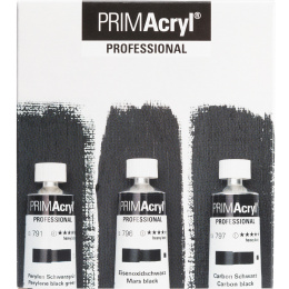 PRIMAcryl Akrylmaling 35 ml Sort 3-sæt i gruppen Kunstnerartikler / Kunstnerfarver / Akrylmaling hos Pen Store (136016)