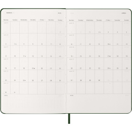 Kalender 12M Weekly Notebook 2026 Hardcover Large Myrtle Green i gruppen Papir & Blok / Kalendere / 12 mdr kalendere hos Pen Store (136112)