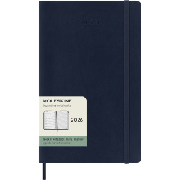 Kalender 12M Weekly Notebook 2026 Softcover Large Sapphire Blue i gruppen Papir & Blok / Kalendere / 12 mdr kalendere hos Pen Store (136114)
