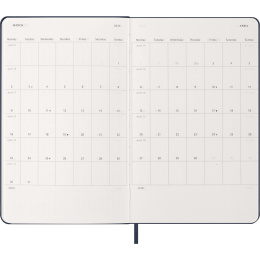 Kalender 12M Weekly Notebook 2026 Hardcover Large Sapphire Blue i gruppen Papir & Blok / Kalendere / 12 mdr kalendere hos Pen Store (136117)