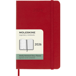 Kalender 12M Weekly Notebook 2026 Hardcover Pocket Red i gruppen Papir & Blok / Kalendere / 12 mdr kalendere hos Pen Store (136123)