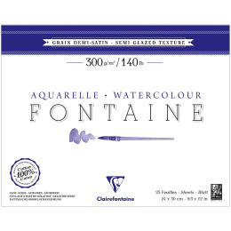 Fontaine Akvarelblok Semi-Glazed 24x30 cm 300g i gruppen Papir & Blok / Kunstnerblok / Akvarelblok hos Pen Store (136159)
