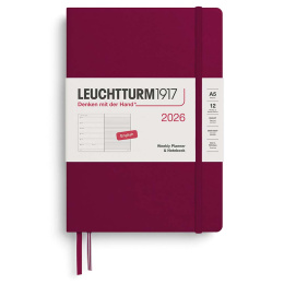 Kalender Weekly Planner & Notebook 2026 A5 Port Red i gruppen Papir & Blok / Kalendere / 12 mdr kalendere hos Pen Store (136220) Kalender Weekly Planner & Notebook 2026 A5 Port Red i gruppen Papir & Blok / Kalendere / 12 mdr kalendere hos Pen Store (136220)