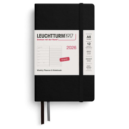 Kalender Weekly Planner & Notebook 2026 A6 Black i gruppen Papir & Blok / Kalendere / 12 mdr kalendere hos Pen Store (136230)