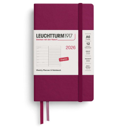 Kalender Weekly Planner & Notebook 2026 A6 Port Red i gruppen Papir & Blok / Kalendere / 12 mdr kalendere hos Pen Store (136232) Kalender Weekly Planner & Notebook 2026 A6 Port Red i gruppen Papir & Blok / Kalendere / 12 mdr kalendere hos Pen Store (136232)