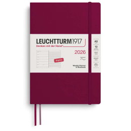 Kalender Weekly Planner & Notebook 2026 A5 Soft Cover Port Red i gruppen Papir & Blok / Kalendere / 12 mdr kalendere hos Pen Store (136241) Kalender Weekly Planner & Notebook 2026 A5 Soft Cover Port Red i gruppen Papir & Blok / Kalendere / 12 mdr kalendere hos Pen Store (136241)