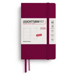 Kalender Weekly Planner 2026 A6 Port Red i gruppen Papir & Blok / Kalendere / 12 mdr kalendere hos Pen Store (136261)