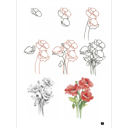Draw 100: Flowers i gruppen Hobby & Kreativitet / Bøger / Inspirationsbøger hos Pen Store (136315)