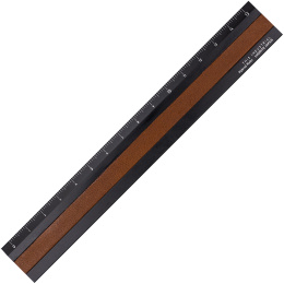 Lineal Aluminium/Læder 15 cm Black/Camel i gruppen Hobby & Kreativitet / Hobbytilbehør / Linealer hos Pen Store (136443)