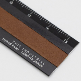 Lineal Aluminium/Læder 15 cm Black/Camel i gruppen Hobby & Kreativitet / Hobbytilbehør / Linealer hos Pen Store (136443)