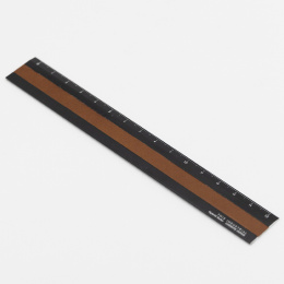 Lineal Aluminium/Læder 15 cm Black/Camel i gruppen Hobby & Kreativitet / Hobbytilbehør / Linealer hos Pen Store (136443)