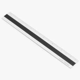 Lineal Aluminium/Læder 15 cm Silver/Black i gruppen Hobby & Kreativitet / Hobbytilbehør / Linealer hos Pen Store (136444)