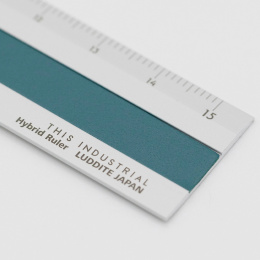 Lineal Aluminium/Læder 15 cm Silver/Turquoise i gruppen Hobby & Kreativitet / Hobbytilbehør / Linealer hos Pen Store (136445)