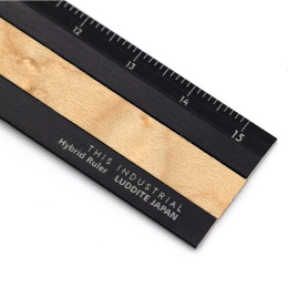 Lineal Aluminium/Træ 15 cm Black/Bird's Eye Maple i gruppen Hobby & Kreativitet / Hobbytilbehør / Linealer hos Pen Store (136448)