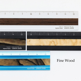 Lineal Aluminium/Træ 15 cm Silver/Indian Rose i gruppen Hobby & Kreativitet / Hobbytilbehør / Linealer hos Pen Store (136450)