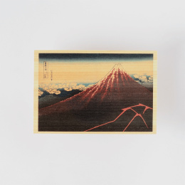 Postkort i Hinoki-træ – Hokusai ”Views of Mount Fuji” 6-sæt A i gruppen Hobby & Kreativitet / Højtider og sæsoner / Kort og kuverter hos Pen Store (136592)