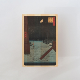 Postkort i Hinoki-træ – Hiroshige ”One Hundred Views of Edo” 6-sæt i gruppen Hobby & Kreativitet / Højtider og sæsoner / Kort og kuverter hos Pen Store (136594)