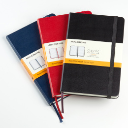Classic Hard Cover Notebook Pocket Blue Linjeret i gruppen Papir & Blok / Skriv og noter / Notesbøger hos Pen Store (136825)