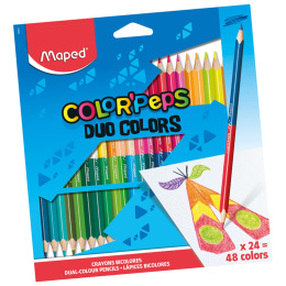 Farveblyanter Color’Peps Duo Colors 24-sæt i gruppen Kids / Børnepenne / Farveblyanter til børn hos Pen Store (136943)