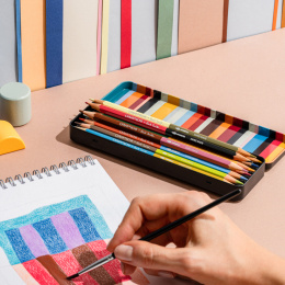 Bicolor Paul Smith 12‑sæt + pensel i gruppen Penne / Kunstnerpenne / Akvarelblyanter hos Pen Store (137004)