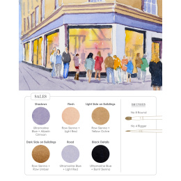 Watercolor Mixing Deck: Architecture i gruppen Hobby & Kreativitet / Bøger / Instruktionsbøger hos Pen Store (137193)