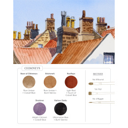 Watercolor Mixing Deck: Architecture i gruppen Hobby & Kreativitet / Bøger / Instruktionsbøger hos Pen Store (137193)