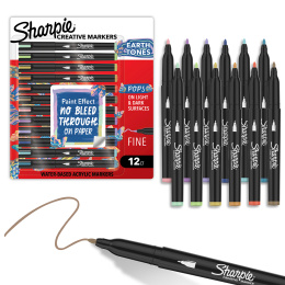 Creative Marker Fine Tip 12‑pakke Earth Tones i gruppen Penne / Kunstnerpenne / Akrylmarkers hos Pen Store (137407)
