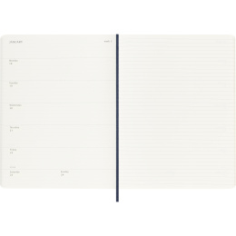 Kalender 12M Weekly Notebook 2027 Softcover XL Sapphire Blue  i gruppen Papir & Blokke / Kalendere / 12 mdr kalendere hos Pen Store (137469)