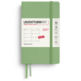 Kalender Weekly Planner 2027 A6 Sage i gruppen Papir & Blokke / Kalendere / 12 mdr kalendere hos Pen Store (137483)