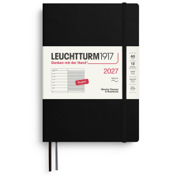 Kalender Weekly Planner & Notebook 2027 A5 Soft Cover Black i gruppen Papir & Blokke / Kalendere / 12 mdr kalendere hos Pen Store (137493)