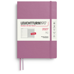Kalender Weekly Planner & Notebook 2027 A5 Soft Cover Dusty Rose i gruppen Papir & Blokke / Kalendere / 12 mdr kalendere hos Pen Store (137495)