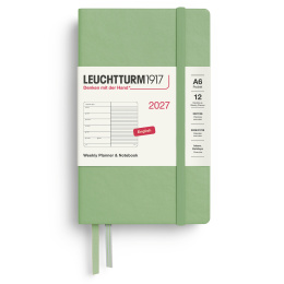 Kalender Weekly Planner & Notebook 2027 A6 Sage i gruppen Papir & Blokke / Kalendere / 12 mdr kalendere hos Pen Store (137509)