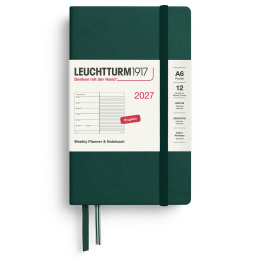 Kalender Weekly Planner & Notebook 2027 A6 Forest Green i gruppen Papir & Blokke / Kalendere / 12 mdr kalendere hos Pen Store (137510)